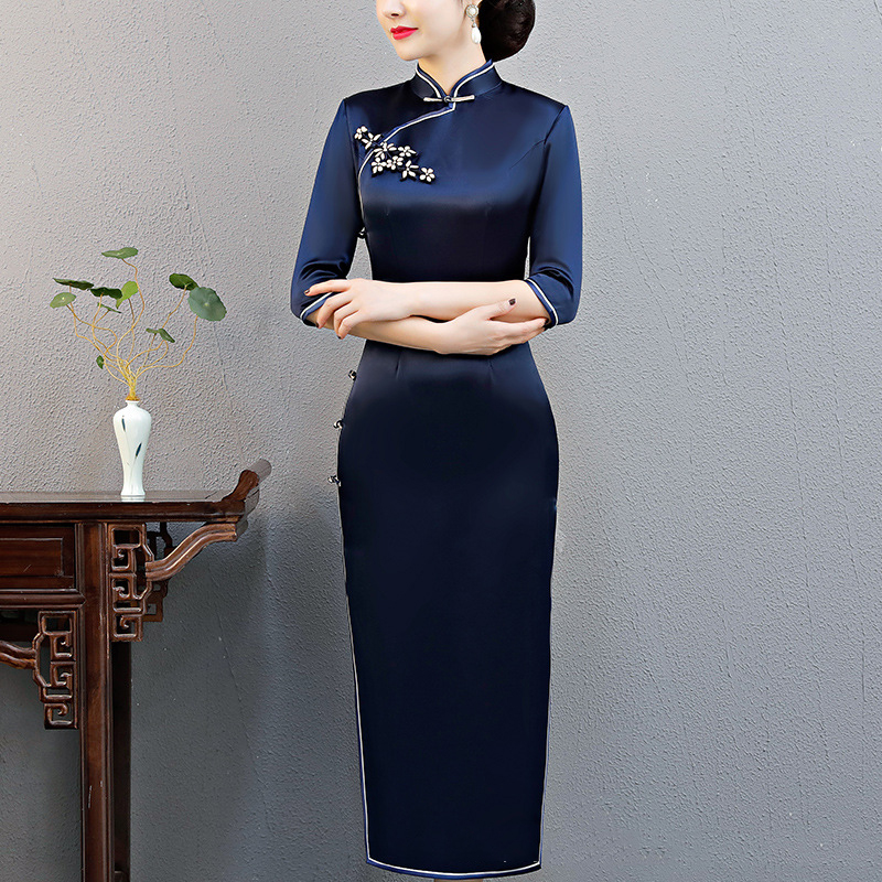  Tibetan blue seven -point sleeve long+XXXL   - $4.71 