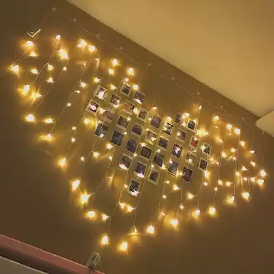 LED love curtain lights Wedding wedding supplies Store decoration lights Lantern Festival lamps Romantic bay window string lights