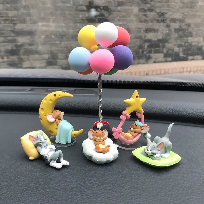 Personality cute cat and mouse car ornament cake handmade creative car interior supplies women's high-end decorations