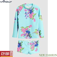 Áo tắm chống nắng cho bé gái NEXT dài tay 2019 màu xanh nước hoa quần áo chống nắng cho trẻ em trên bãi biển (3-16 tuổi) - Đồ bơi trẻ em quần áo trẻ em hàn quốc