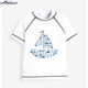 Spot N*XT Children's Short-sleeved Sun Protection suitsuit for boys blue boat beach sun protection split swimsuit 2 ຊິ້ນ