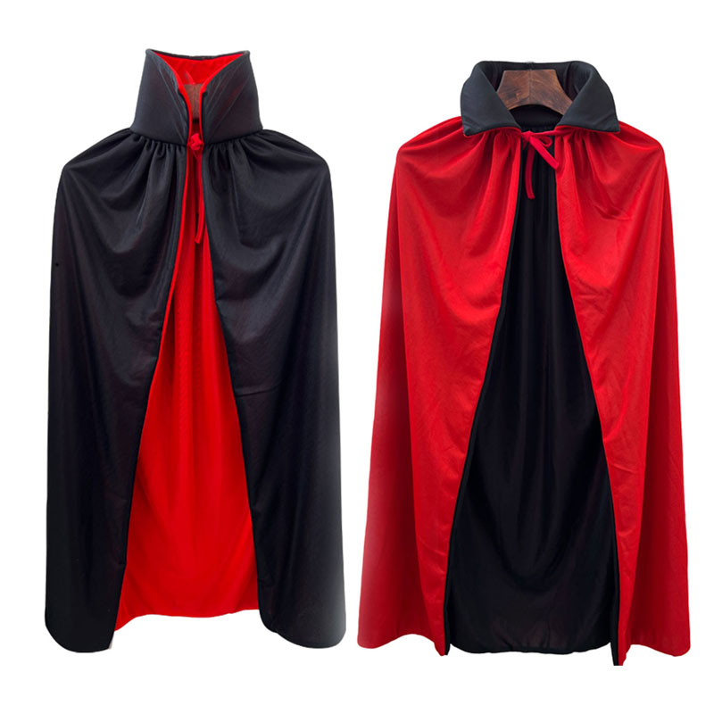 Halloween costume adult children red and black double-sided stand-up collar cloak pirate vampire cloak cos costume male
