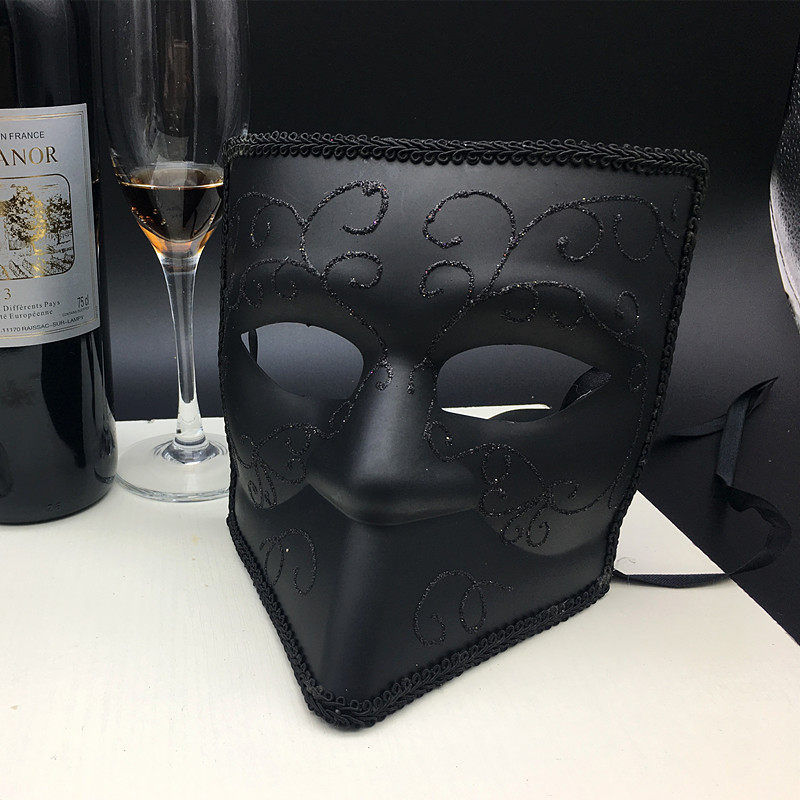 Halloween Masquerade Mask Retro Jazz Adult Men's Full Face Selfie Masquerade Mask Masked Singer