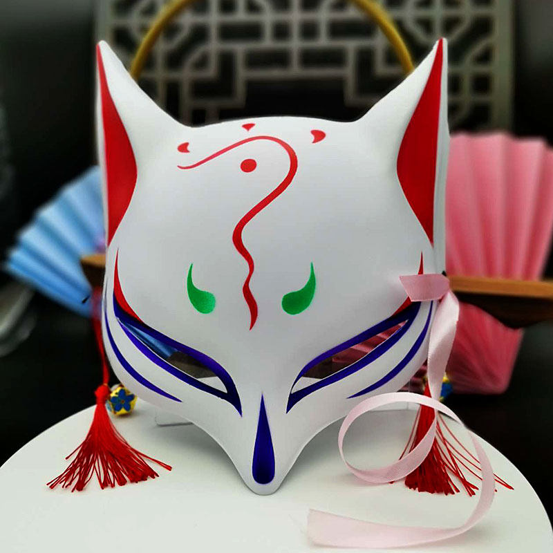 Douyin with the same Japanese style and wind fox mask COS anime fox demon mask masquerade cat face mask for men and women