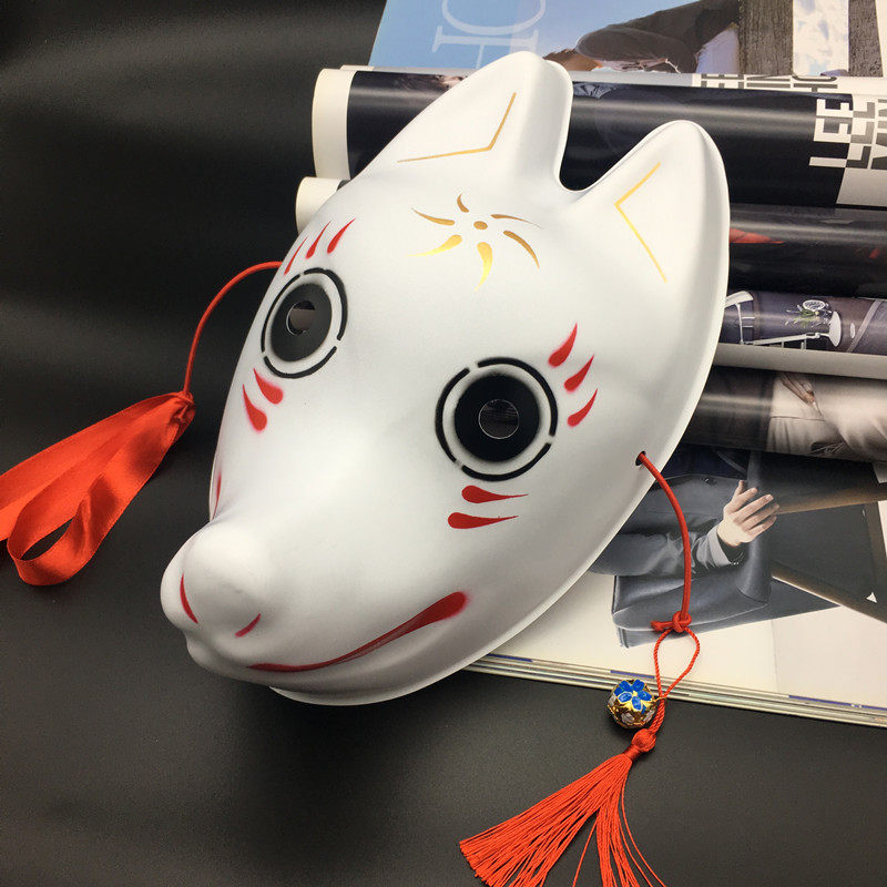 Douyin with the same fox mask cartoon anime firefly forest mask Japanese style and wind COS full face mask for men and women