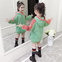 Girls clothes plus velvet thickened 2021 New Chinese childrens base shirt 12 childrens foreign Style 8 autumn winter clothes 10 years old