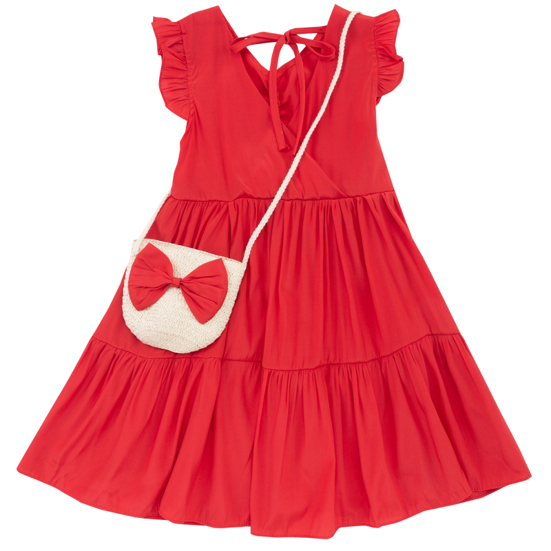 Cô gái ăn mặc mùa hè 2020 mặc ròng đỏ mùa hè không khí đầm đầm đỏ mô hình mùa hè cô gái lớn trẻ em mới.