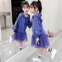 Girl dress spring 2022 new fashion sweater skirt girl childrens clothing female childrens foreign skirt spring