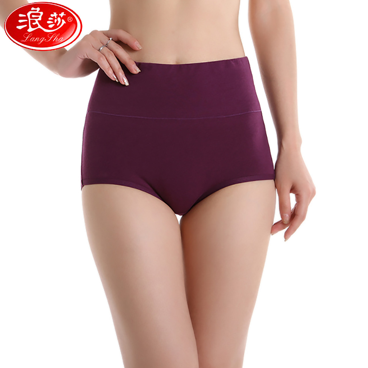 Wangsha pure cotton high waist lady warm palace after birth large chunk of old and middle-aged cotton fabric pure triangle underwear