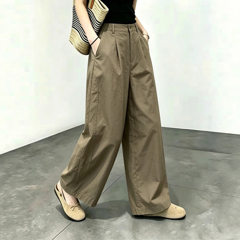 Mocha Brown Quick-Drying Wide-Leg Pants 2026 Summer New Style, Very Flattering Pear-Shaped Thin Breathable Casual Long Pants Mocha Brown Quick-Drying Wide-Leg Pants 2026 Summer New Style, Very Flattering Pear-Shaped Thin Breathable Casual Long Pants