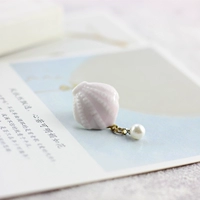 "Vỏ sò trâm" trâm văn học retro trâm cài sáng tạo đơn giản vỏ hình thủ công trang sức gốm trâm - Trâm cài huy hiệu cài áo dễ thương