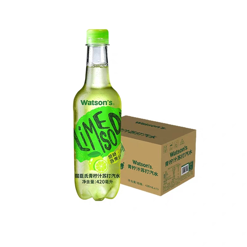 Cuchen's Green Lemon Juice Soda 420mL* 15 bottled whole box with low sugar fruity bubble water drink