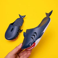 Детская акула, забавные милые модные пляжные тапочки для мальчиков и девочек, подходит для подростков, семейный стиль