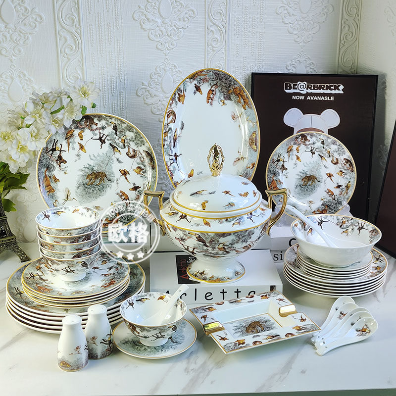Light luxury Superior Tableware Suite Jungle West Dining Dish Breedsoup Bowl Single Meal Double Meal Coffee Manufacturer