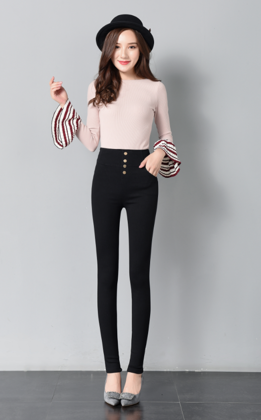 Quần cạp cao mặc quần legging mùa xuân và mùa thu mỏng cộng với quần cộng với phân XL quần béo mm quần thun cao quần áo thời trang nữ