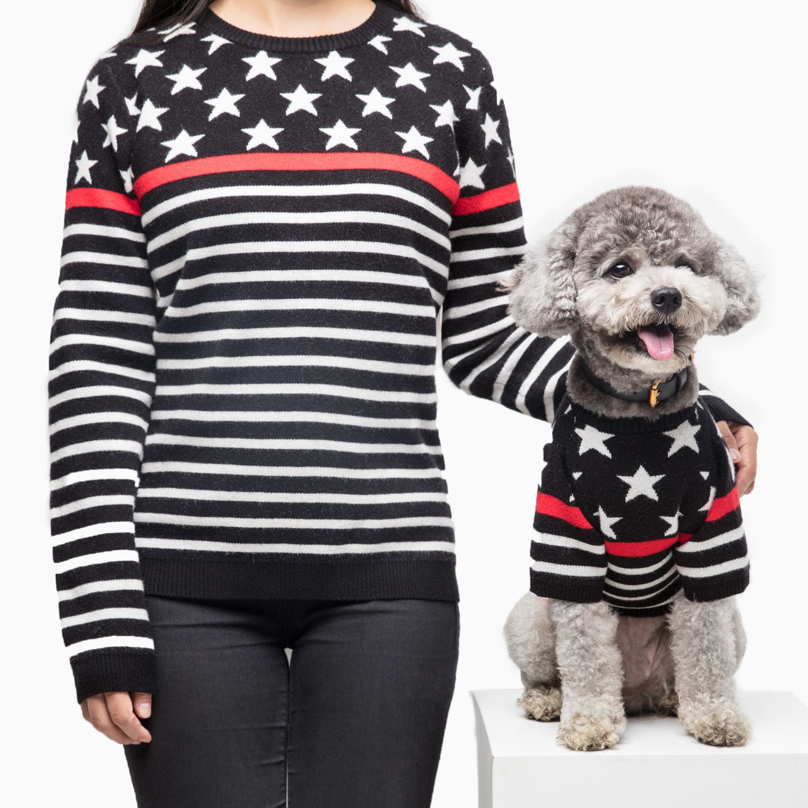 ALLA LONG DOG CLOTHING PET BOOMER ORIGINAL PET PARENT-CHILD SWEATERS TEDDY SNOWNERY FIGHT