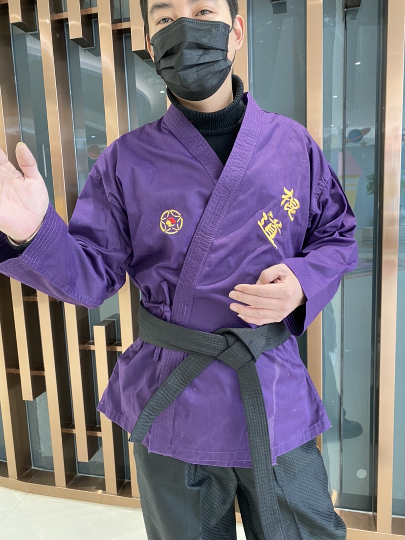 Lingyun stick road purple cotton plain weave stage performance clothing nunchaku road clothing coach clothing training clothing to send wrist guards