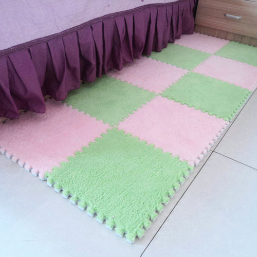 Giải phóng mặt bằng B sản phẩm khảm sàn mat da lộn ghép hình phòng khách phòng ngủ bò mat dày đáy dài nhung mười miếng thảm gai nhựa