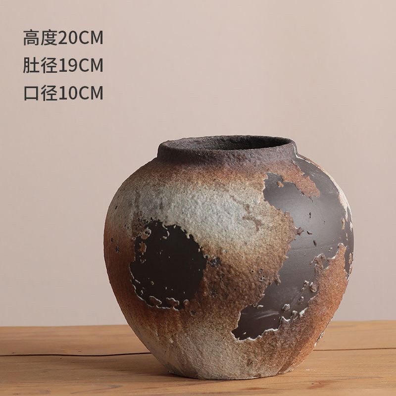 Floor-Standing Ceramic Large Flower Vase, Villa Courtyard Garden Decoration, Landscaping Ornament, Flower Pot, Tree Planting Pot, Flowing Water Clay Pot
