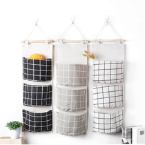  Fabric hanging pocket storage bag Wall-mounted wall-mounted finishing bag Wall hanging storage bag Storage bag Wardrobe hanging bag