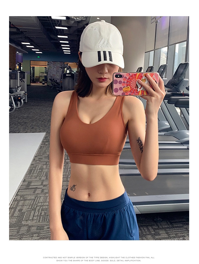 Đồ bơi, nữ nhanh khô, lặn, ngực nhỏ, thu thập, rập khuôn, chống sốc, áo ngực thể thao, định hình, chạy, mở rộng chống bên ngoài - Đồ lót thể thao áo tập aerobic