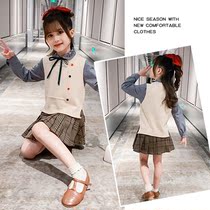 British Next Kiss 2021 spring new foreign style girl bottoming shirt fashion vest girl suit skirt trend