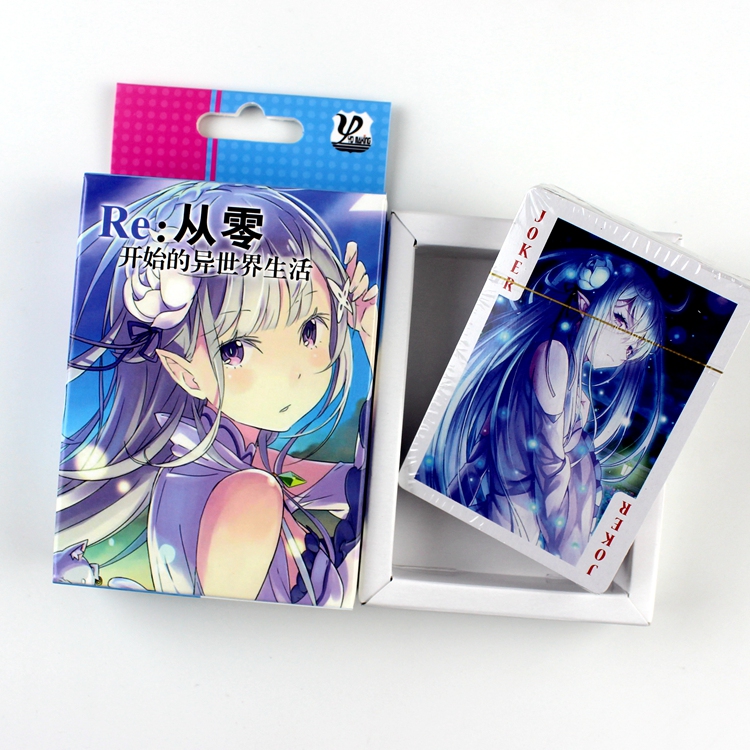 Re: Thế giới khác nhau cuộc sống từ đầu Rem Lam Poker phim hoạt hình anime thẻ ngoại vi thẻ chơi sticker cute đồ ăn