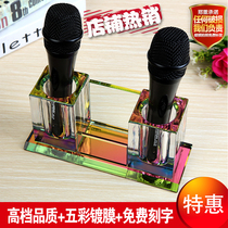 Crystal microphone stand Desktop ktv night microphone stand Microphone stand Wireless microphone stand Crystal seat imidazole