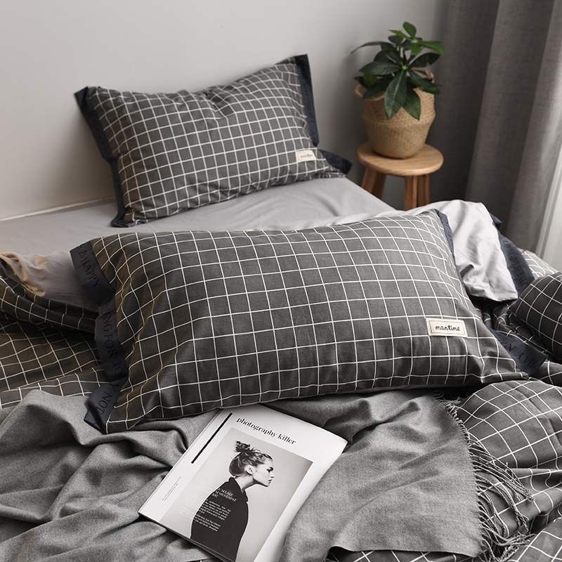 Mùa hè bông Anh chăn quilt bao gồm bốn bộ Bắc Âu đơn giản gió bông 1,8m giường ga giường - Bộ đồ giường bốn mảnh bộ drap giường 1m6