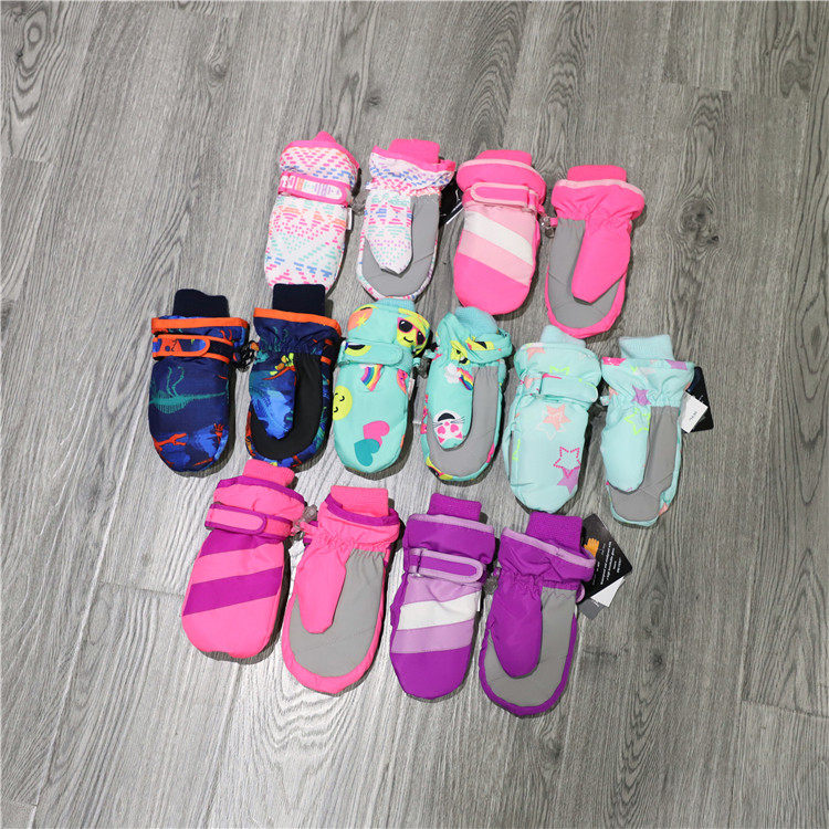 Foreign trade European and American children's children's ski gloves One-finger-glove anti-slip and waterproof breathable and warm THERMOLITE