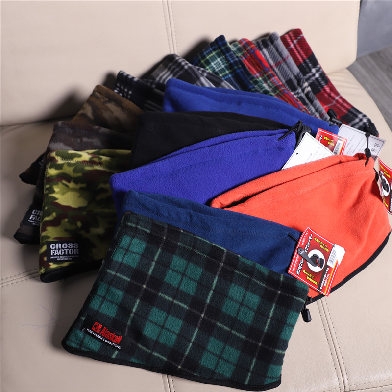 Foreign trade autumn and winter thickened warm lattice apron with adjustable rocking grain suede cashmere ski riding mask