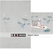 Photo studio plate costume photo theme background Childrens ancient style photo photography background cloth lotus flower Ning Cichen