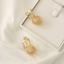 Advanced sense lazy French Birds Nest earrings earrings female simple pearl personality temperament mosquito coil earring ear clip