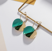 Contrast color round ring ring ring earrings Korean temperament simple personality Joker earrings earrings earrings ear clip earrings earless female
