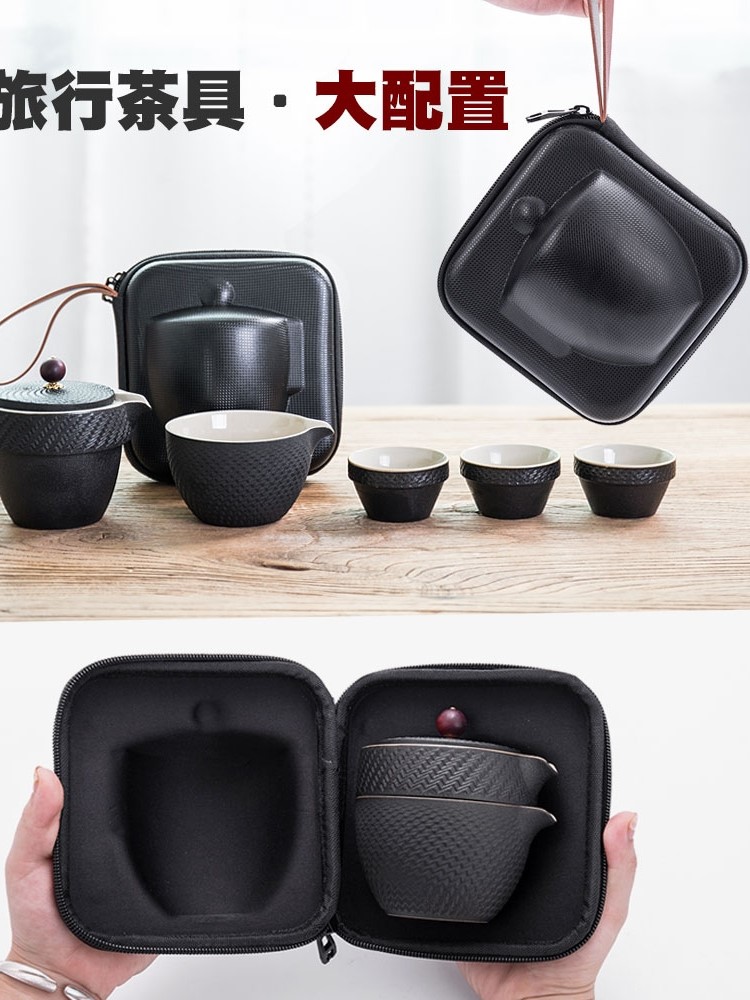 Handy Tea Set Portable Handy Tea Set Crack Cup One Pot Two Cups Carrying Simple Personal Creativity