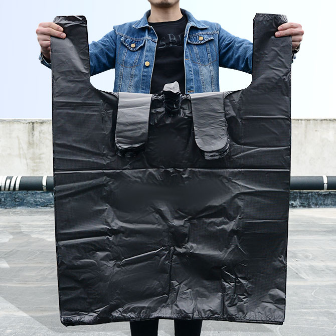 Garbage bag Large Number Commercial Super Large Number Thickened Domestic Black Sanitation Property Mega Portable Vest Plastic Bags