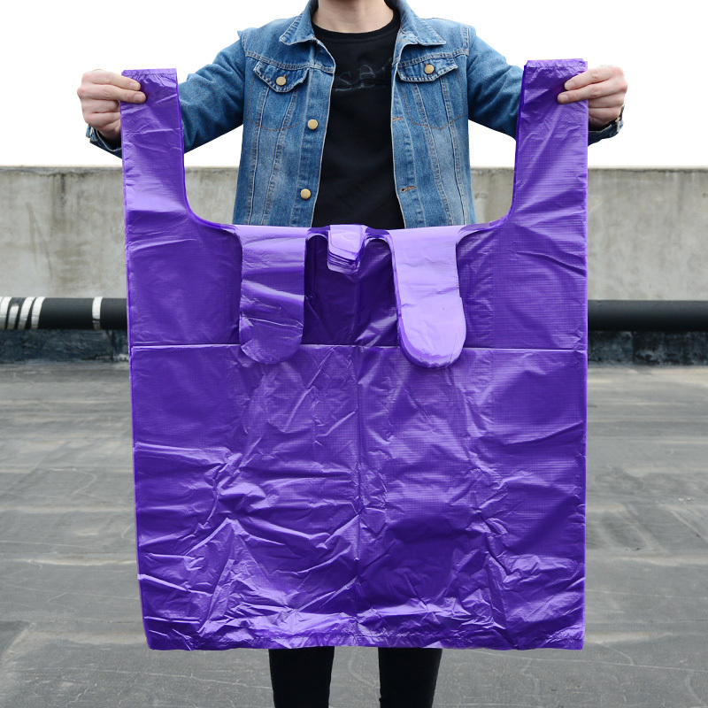 Large Purple Plastic Tote Bag, Packing Moving Bag, Thickened Large Garbage Bag, Vest-Style Bag, Extra Large Large Purple Plastic Tote Bag, Packing Moving Bag, Thickened Large Garbage Bag, Vest-Style Bag, Extra Large