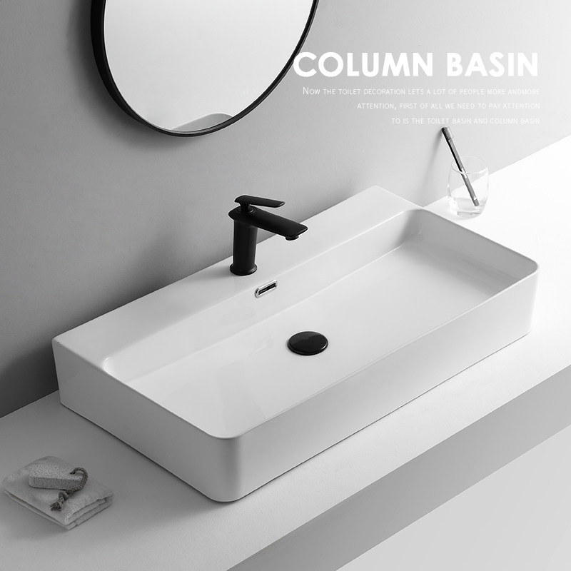 Nordic Ceramic Table Podium Wash Basin Single Sink 600 Rectangular Washbasin Home Light Luxury 800 Face Basin