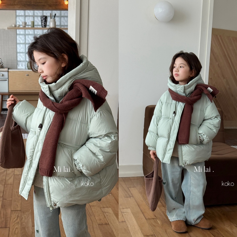 Milaikok Children's Clothing 2025 Winter New Style Girls' Regular Hooded down Jacket White Duck down 188078