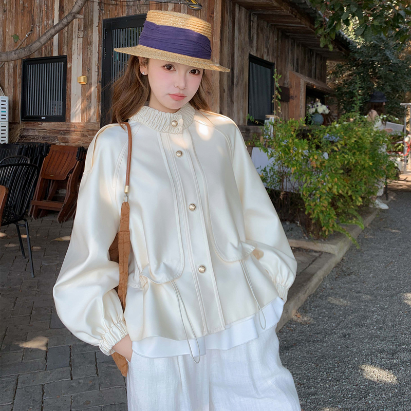 Off-White High-End Elegant Ladylike French Style Rich Girl Short Coat for Women, New Spring Style, Petite Slimming Trench Coat