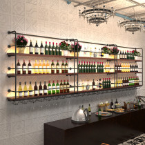Bar bar wine cabinet luminous creative wall hanging wine rack wine cabinet Music dining bar decoration rack industrial wind wine rack