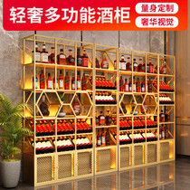Restaurant creative floor-standing multi-storey wine cabinet winery glowing red wine storage display rack custom display wine rack
