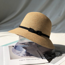 Japans new fine grass short cornice straw hat female fisherman hat foldable shade breathable seaside vacation wild sunscreen