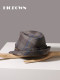 British style patterned wool top hat men's autumn and winter retro curly hat large head circumference gentleman jazz hat travel