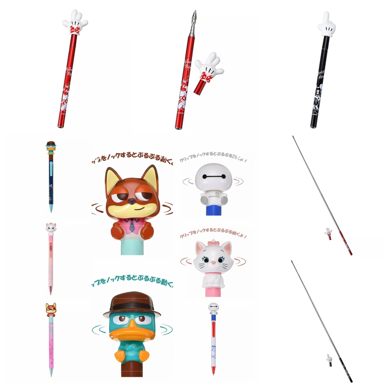 Tokyo Disney Mickey Minnie Pointer Pen Baymax Mary Cat Platypus Nick Bobble Pen