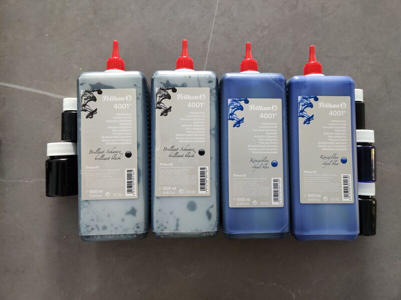 Free Shipping Pelikan 4001 Ink 30ml 50ml Refill Bright Black Royal Blue Ink Easy to Use