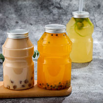 Net red milk tea bottle PET beverage bottle 500ml disposable plastic milk tea cup yogurt bottle Yangzhi Manna custom-made