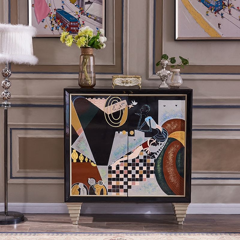 Modern minimalist light luxury style small apartment sideboard living room home door storage porch shoe cabinet partition decoration cabinet