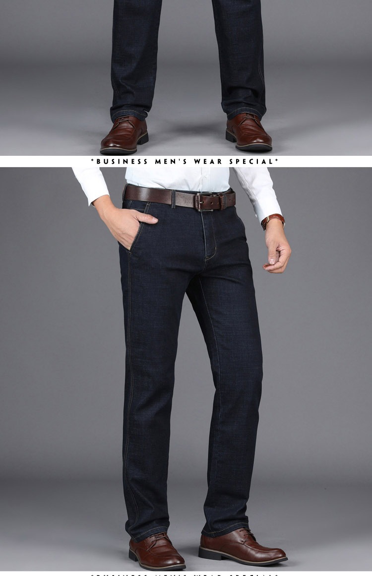 Playboy jeans nam mùa đông nam thẳng quần nam lỏng mùa thu và mùa đông thời trang quần tây nam kích thước lớn quần nam ống rộng