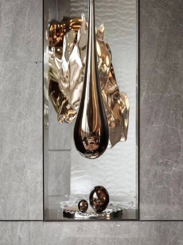 Water Drop Ceiling Decoration Stainless Steel Base Ornament Hotel Villa Lobby Sales Office Fiberglass Water Drop Sculpture Water Drop Ceiling Decoration Stainless Steel Base Ornament Hotel Villa Lobby Sales Office Fiberglass Water Drop Sculpture
